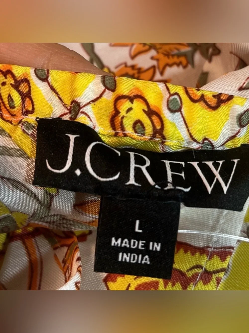 J.Crew Open-back halter top in sunset rose block print